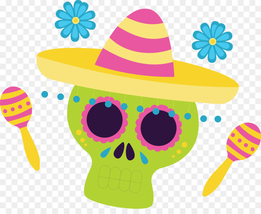 Calavera De Azúcar，Sombrero PNG