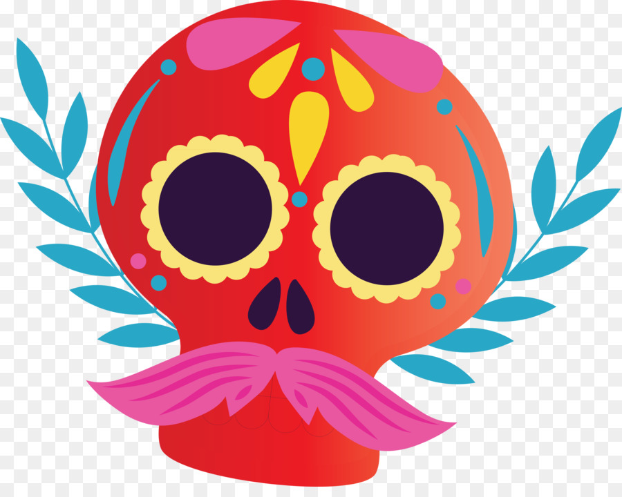 Calavera Colorida，Cráneo PNG