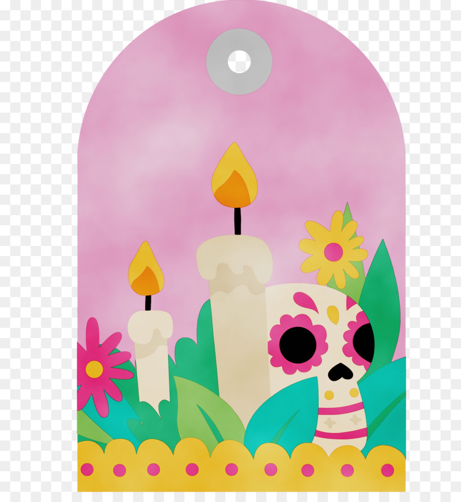 Calavera Y Velas，Flores PNG