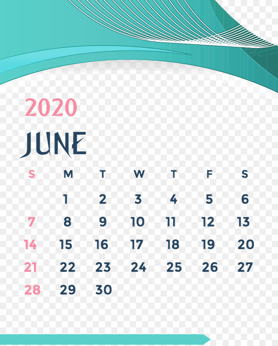 Calendario Junio ​​2020，Fecha PNG