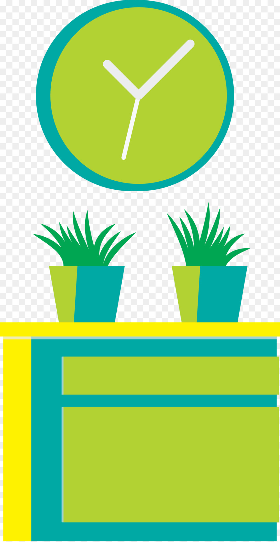 Reloj Y Plantas，Muro PNG