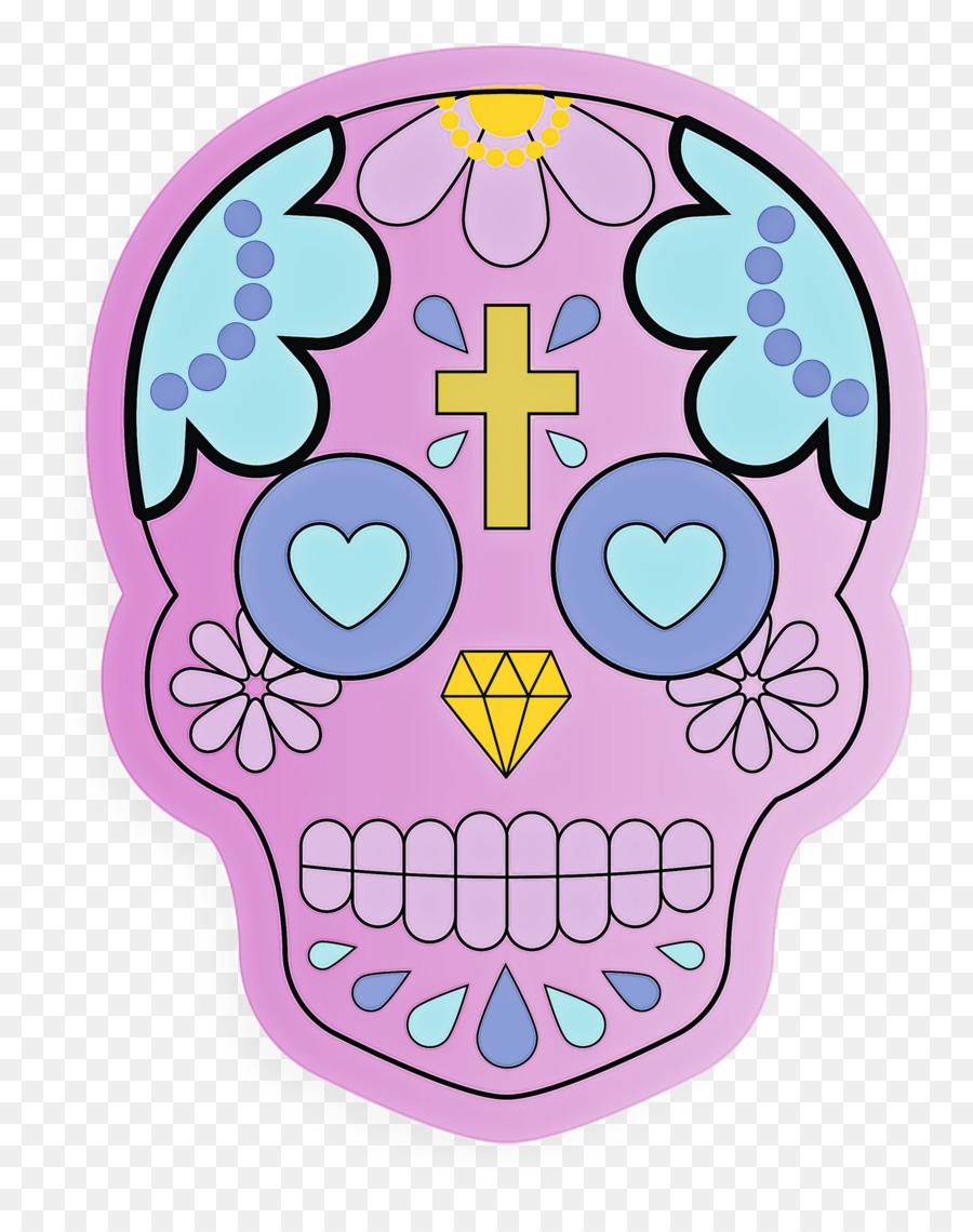 Calavera Colorida，Decoración PNG