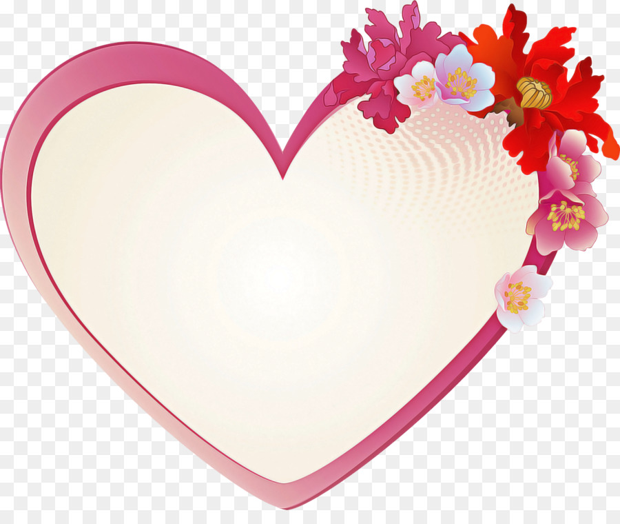 Corazón Rosa Con Flores，Rosa PNG