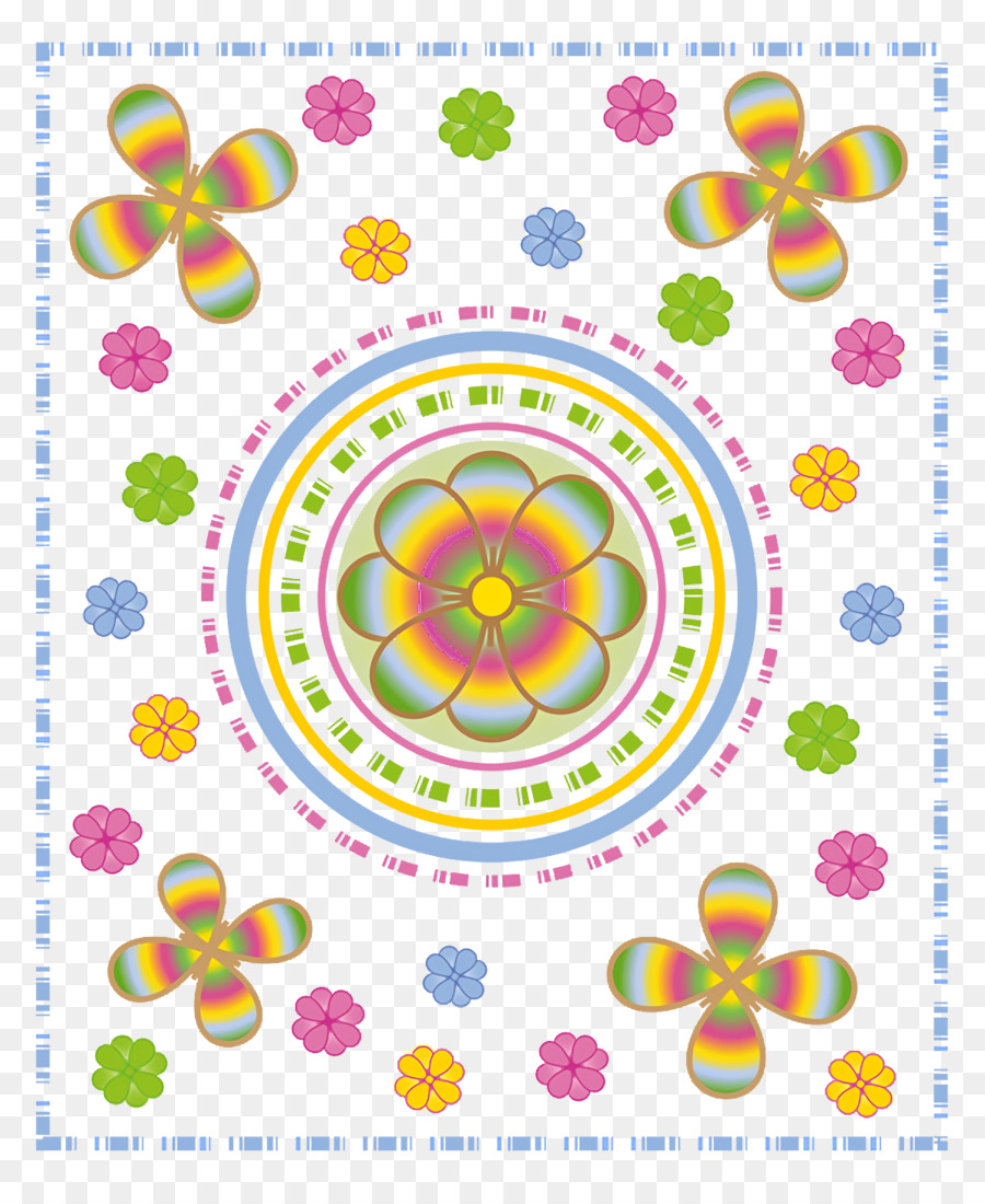 Diseño Floral，Circulo PNG