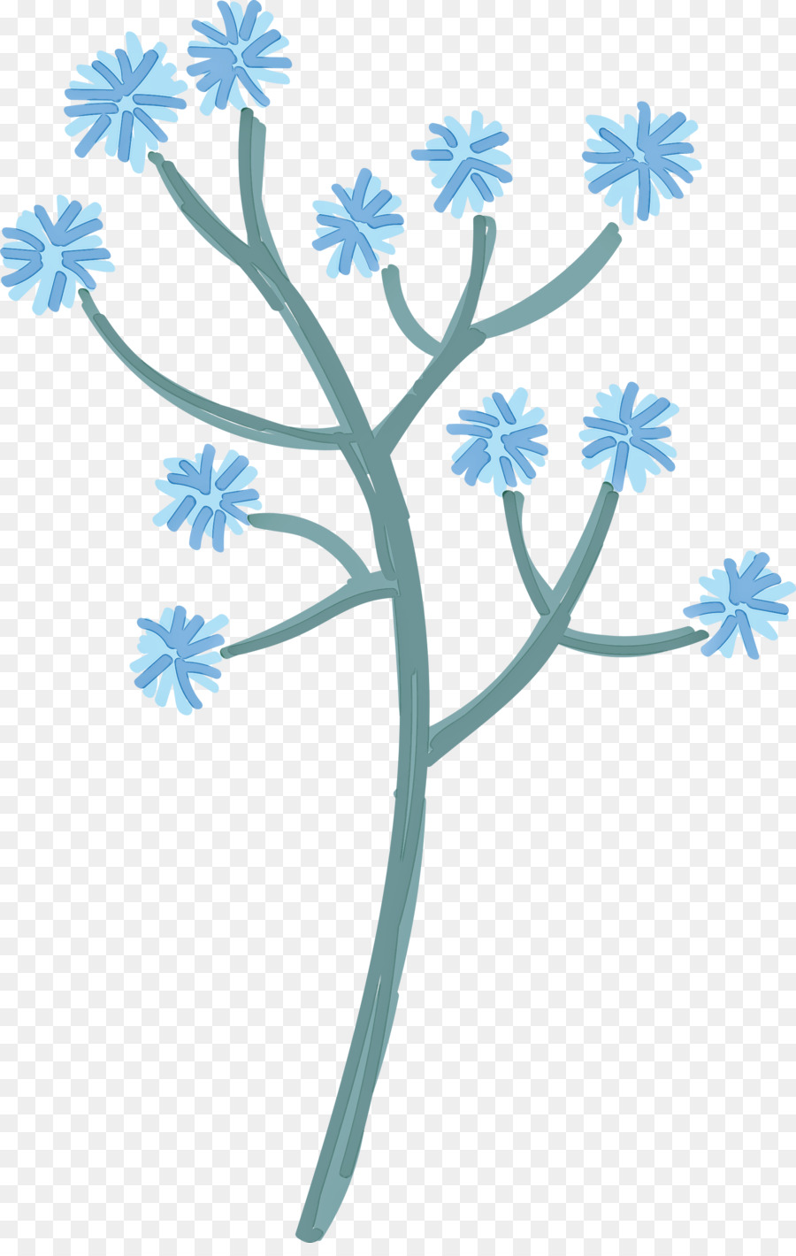 árbol Abstracto，Azul PNG