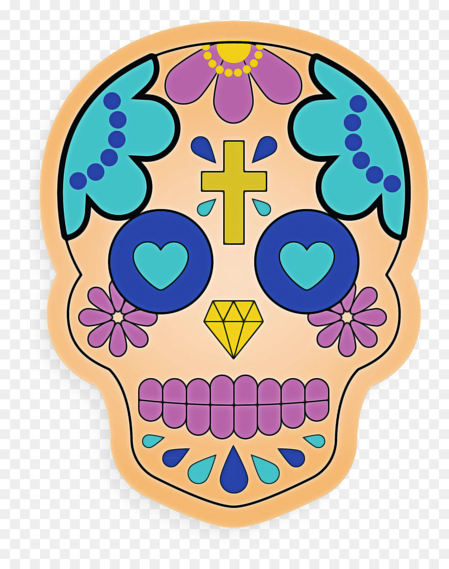 Calavera Colorida，Decoración PNG