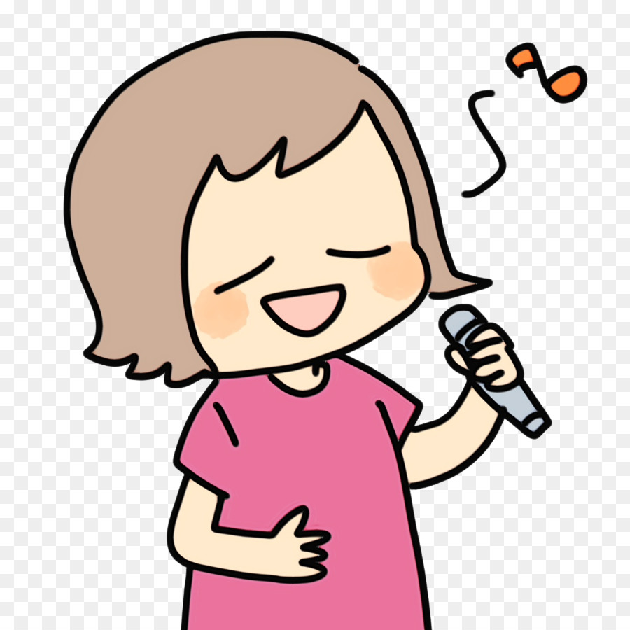 Niña Cantando，Dibujos Animados PNG