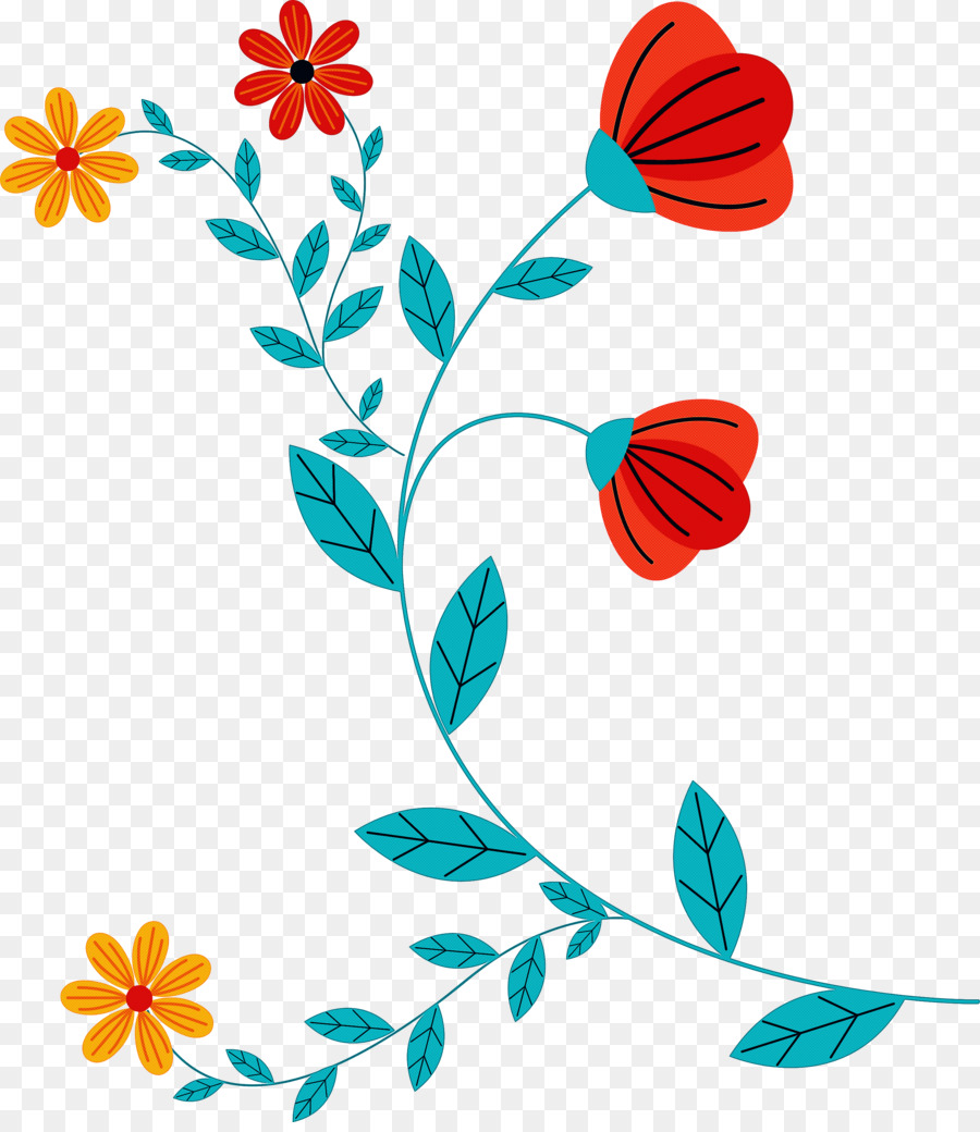 Diseño Floral，Tallo De La Planta PNG