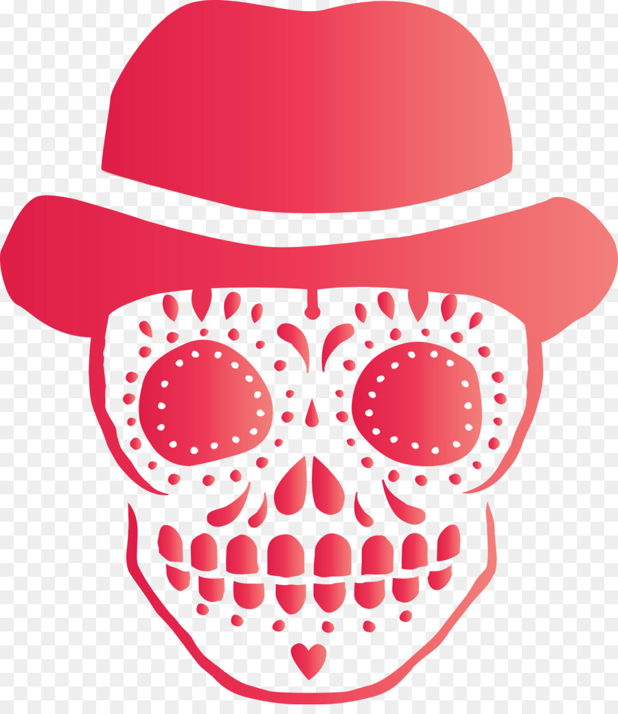 Calavera De Azúcar Azul，Sombrero PNG