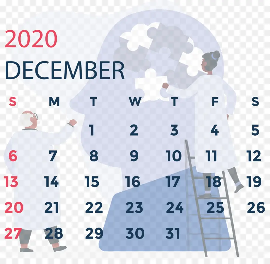 Calendario Diciembre，2020 PNG