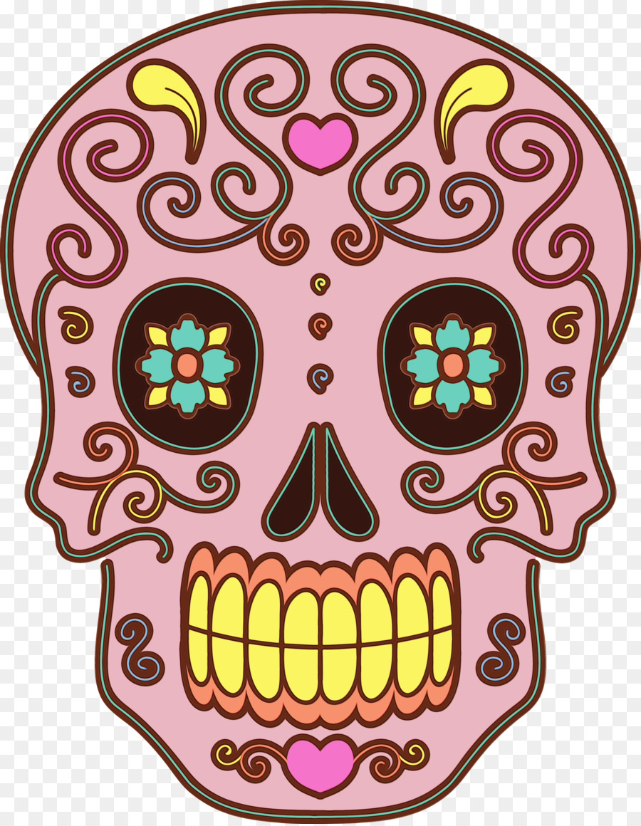 Calavera Rosa，Calavera De Azúcar PNG