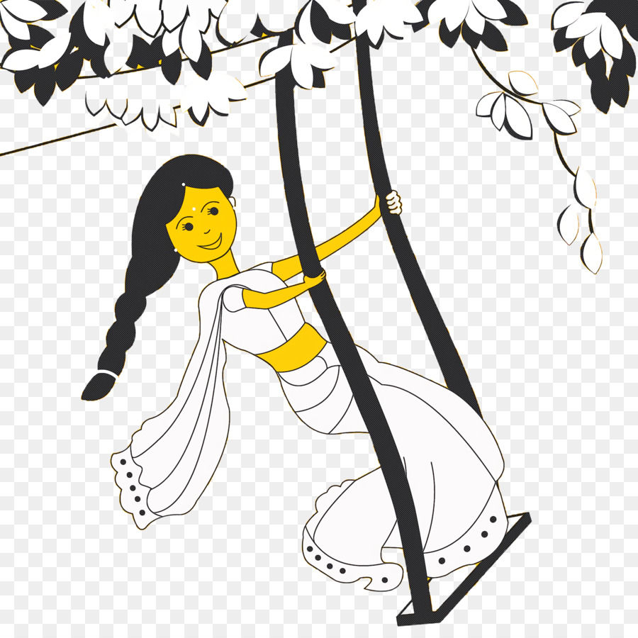 Chica En Columpio，árbol PNG