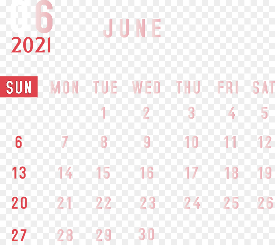 Calendario Junio 2021，Fechas PNG