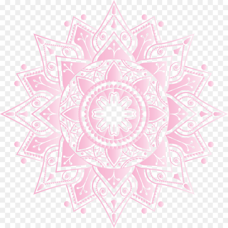 Mandala Rosa，Patrón PNG