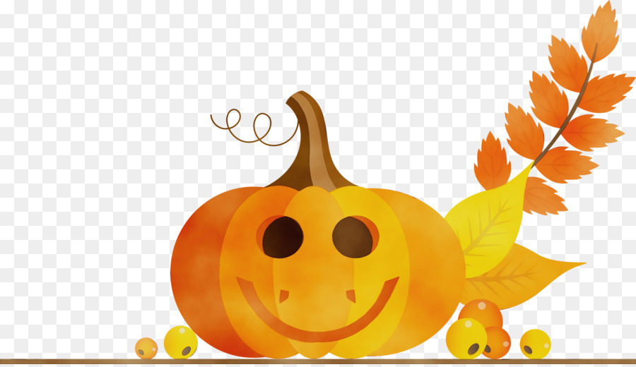 Calabaza Sonriente，Hojas De Otoño PNG