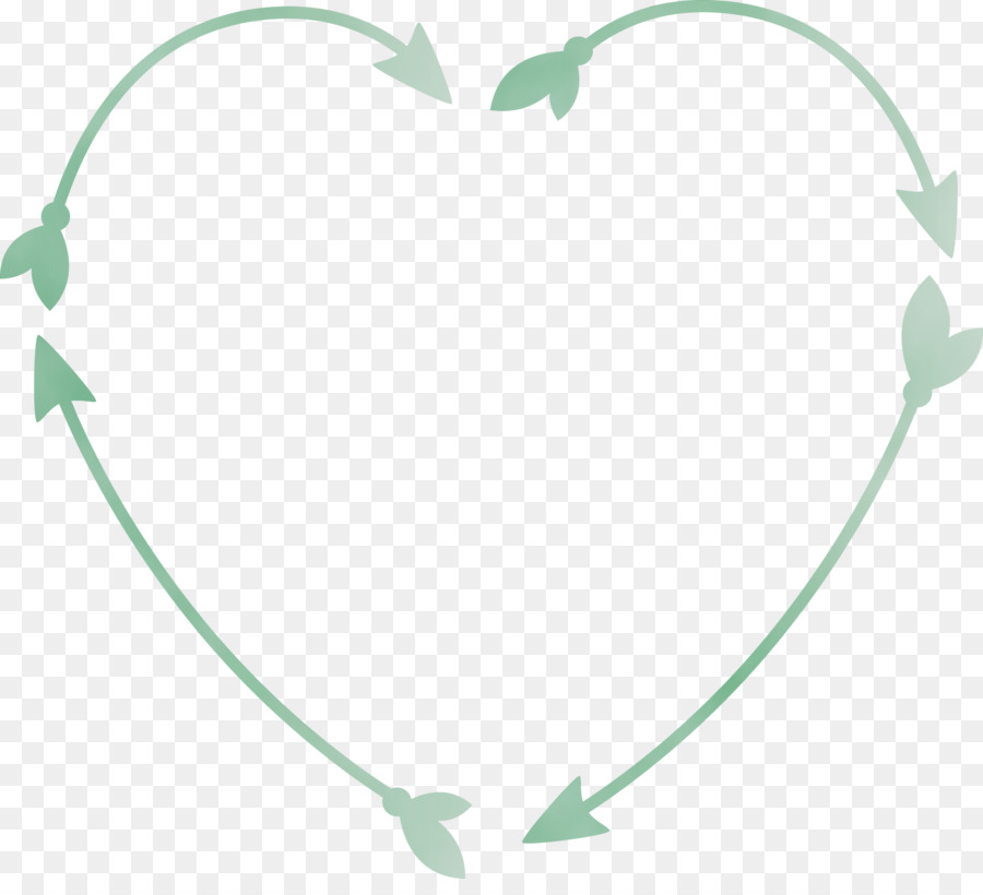 Corazón Verde Claro Con Flechas，Flechas PNG