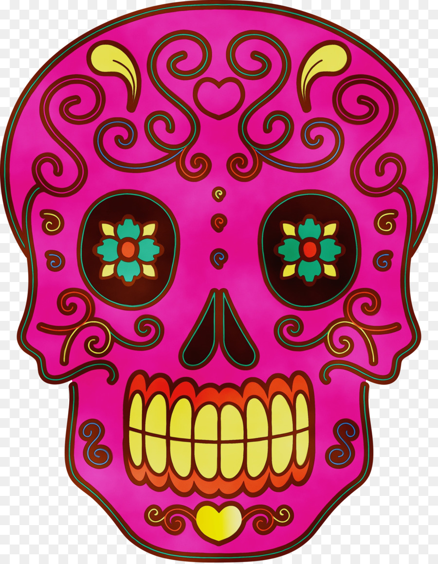 Cráneo De Arte，Día De Los Muertos PNG