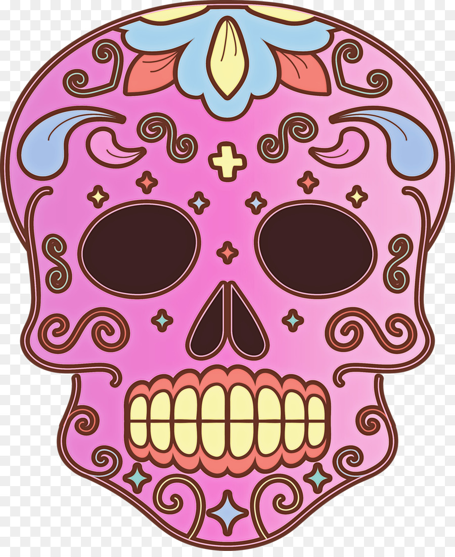 Dia De Los Muertos，Arte De Cráneo PNG