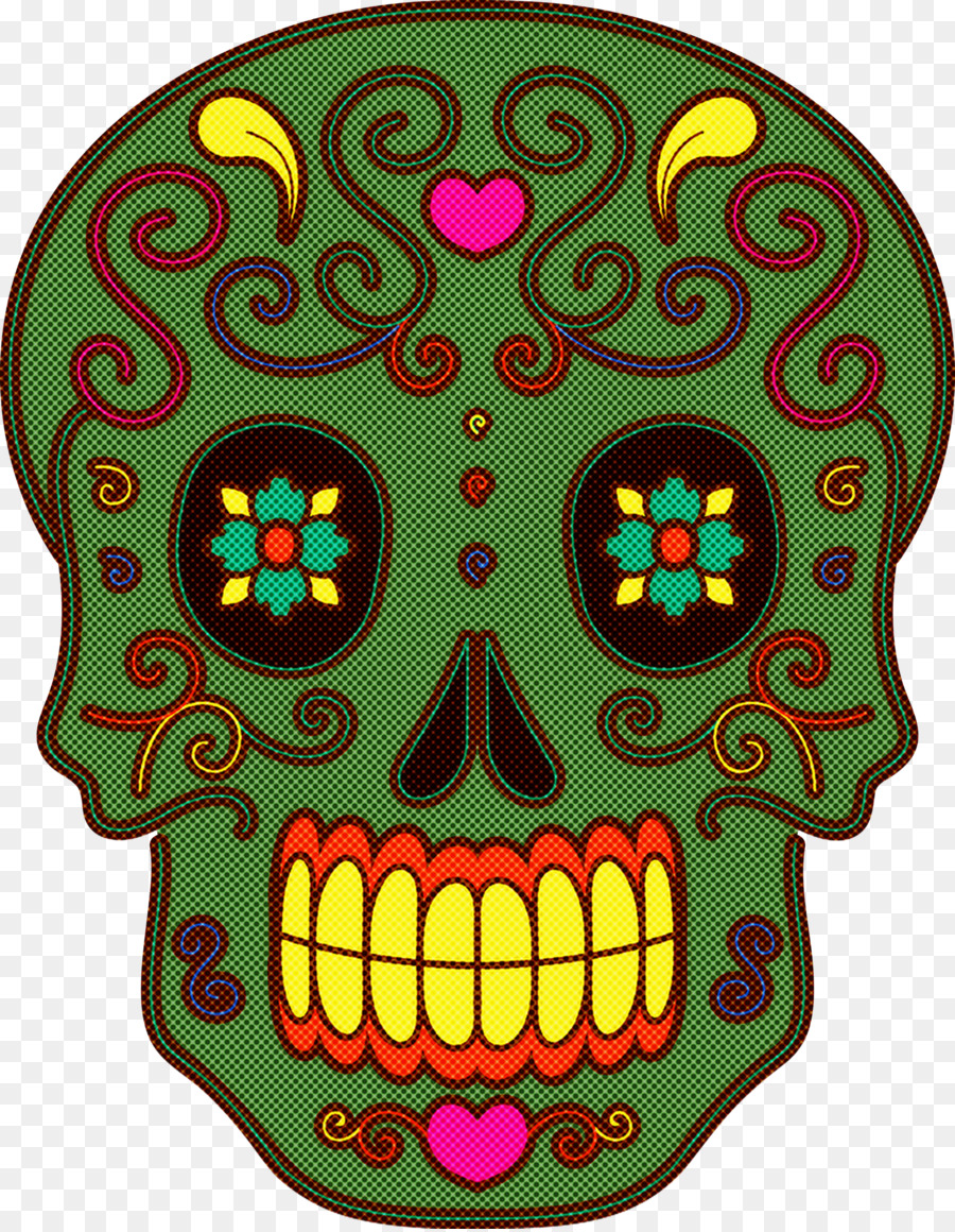 Día De Los Muertos，Cráneo De Arte PNG