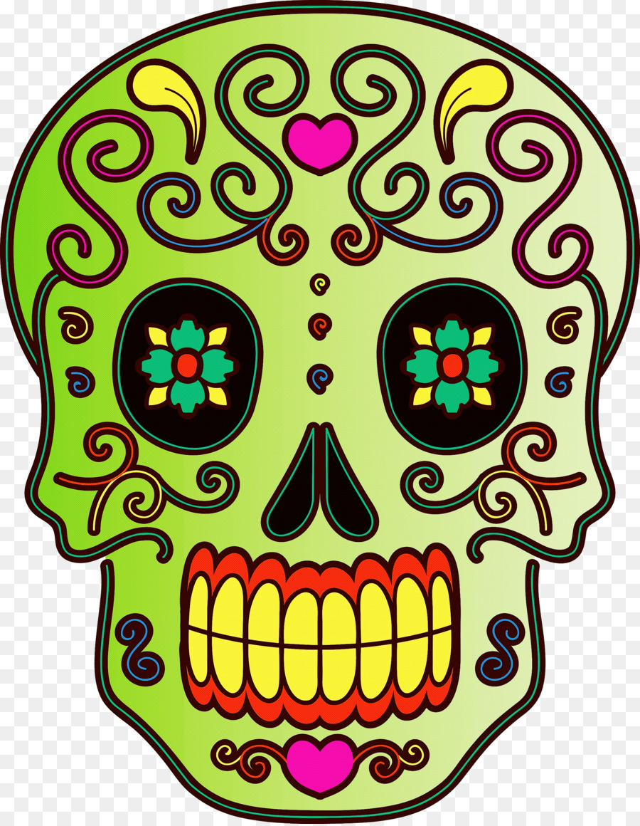 Día De Los Muertos，Cráneo De Arte PNG