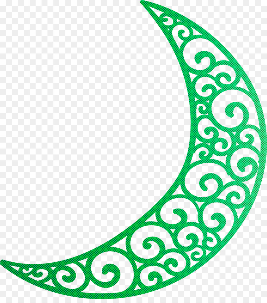 Luna Creciente，Verde PNG