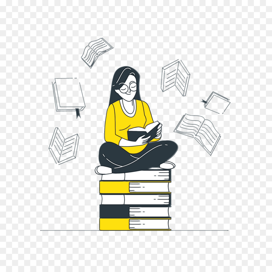 Mujer Leyendo，Libros PNG