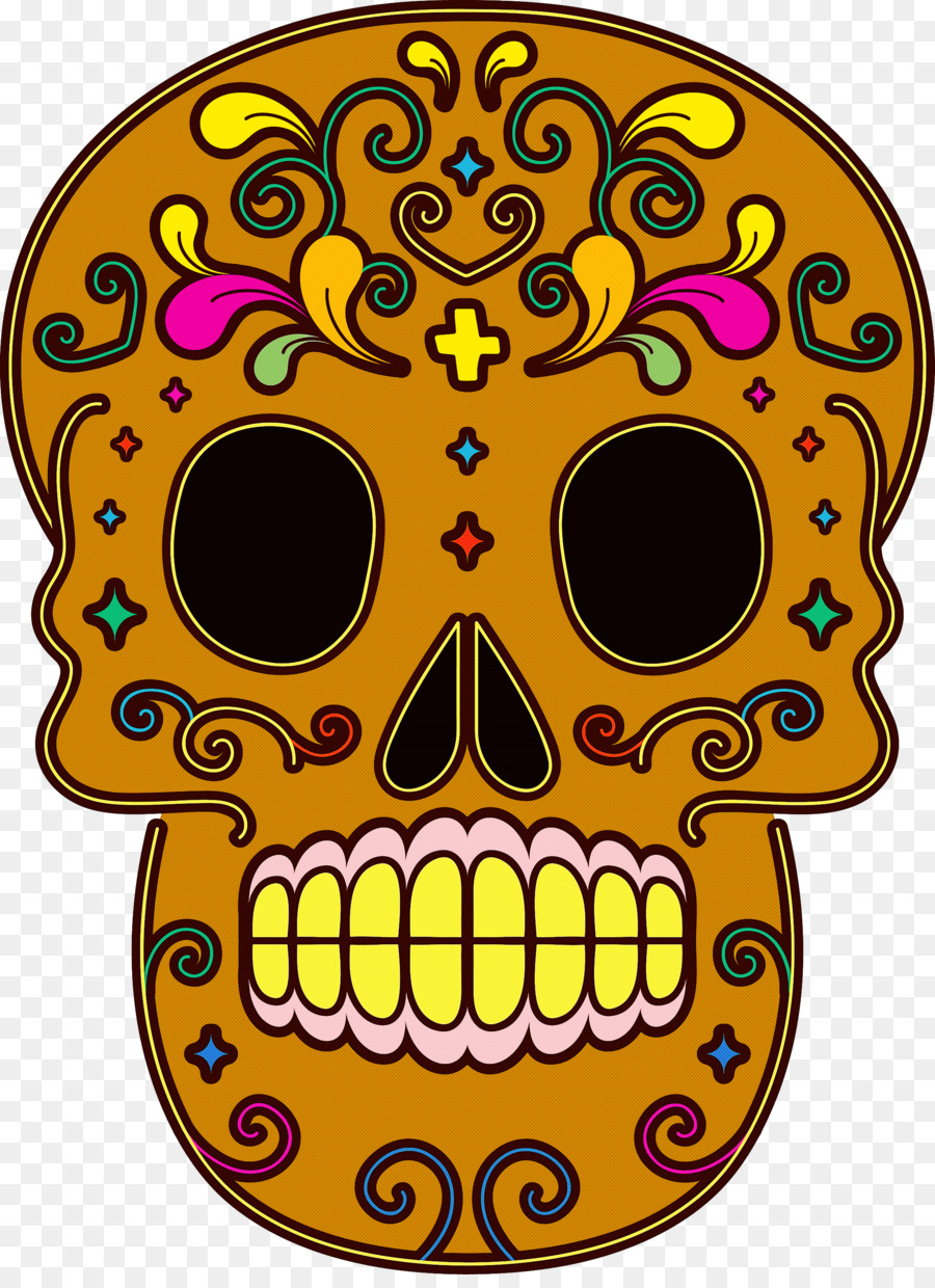 Calavera Decorativa，Floral PNG