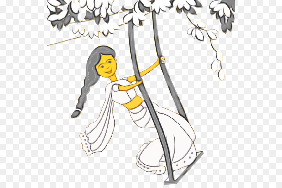 Chica En Columpio，árbol PNG