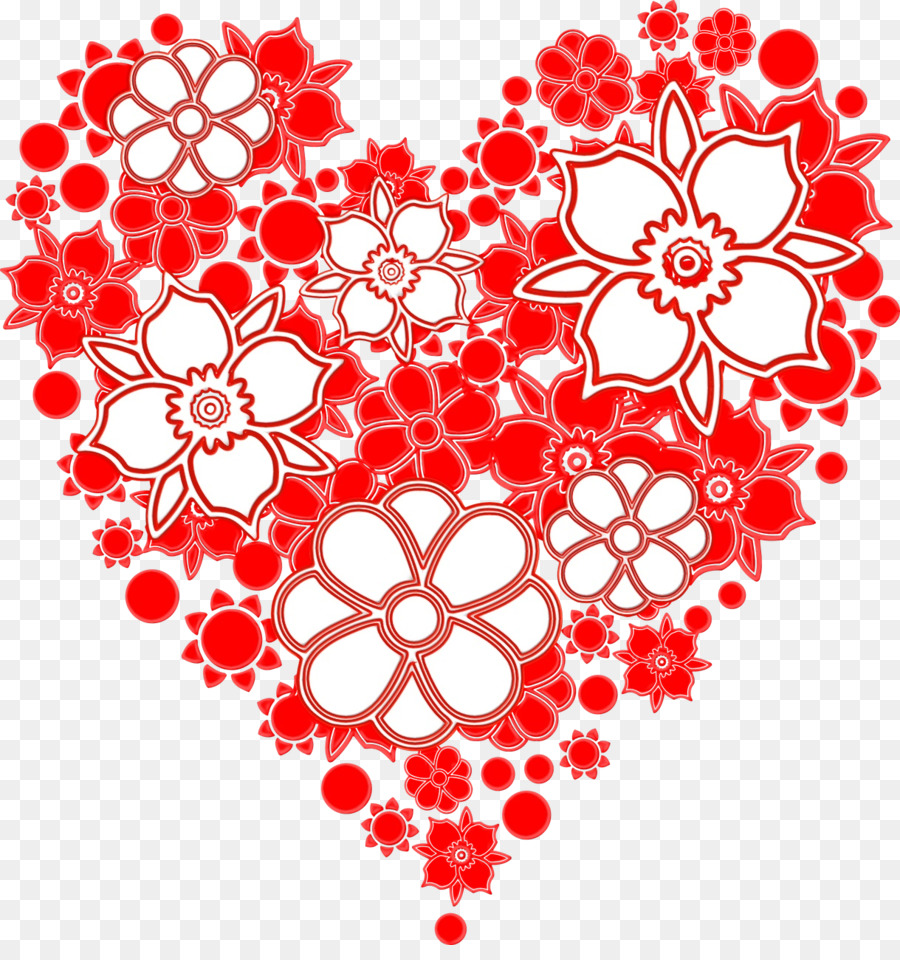 Corazón，Diseño Floral PNG