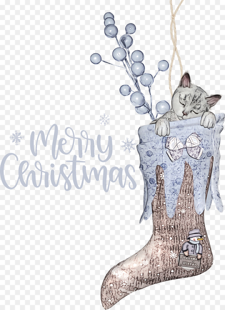 Gato En Calcetín Navideño，Navidad PNG