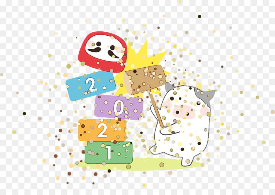 Tarjeta De Año Nuevo，Buey PNG