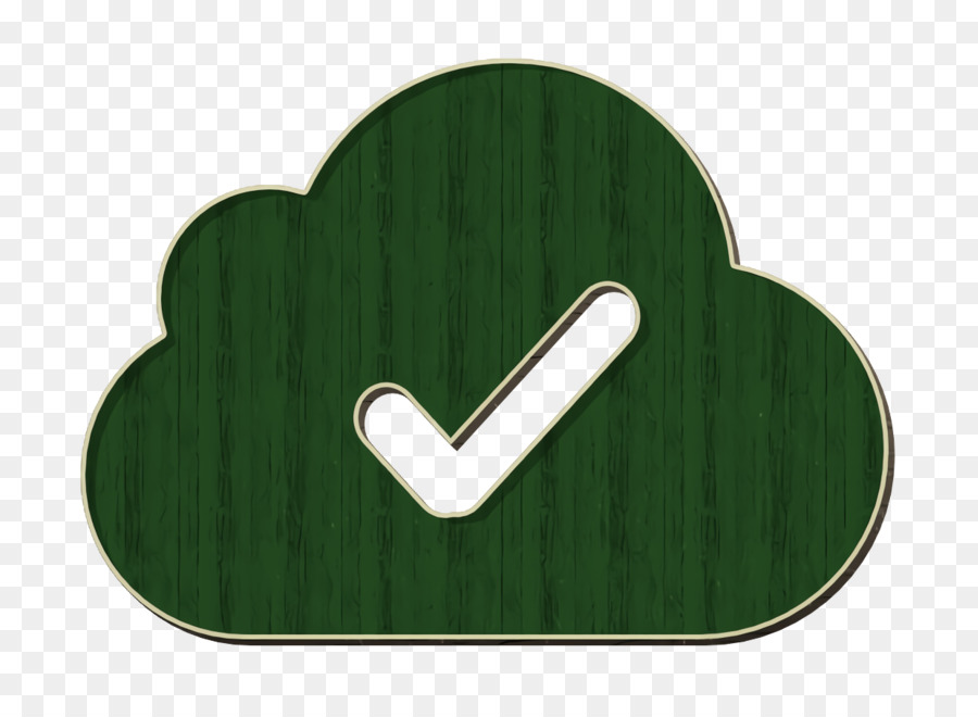 Marca De Verificación En La Nube，Verde PNG