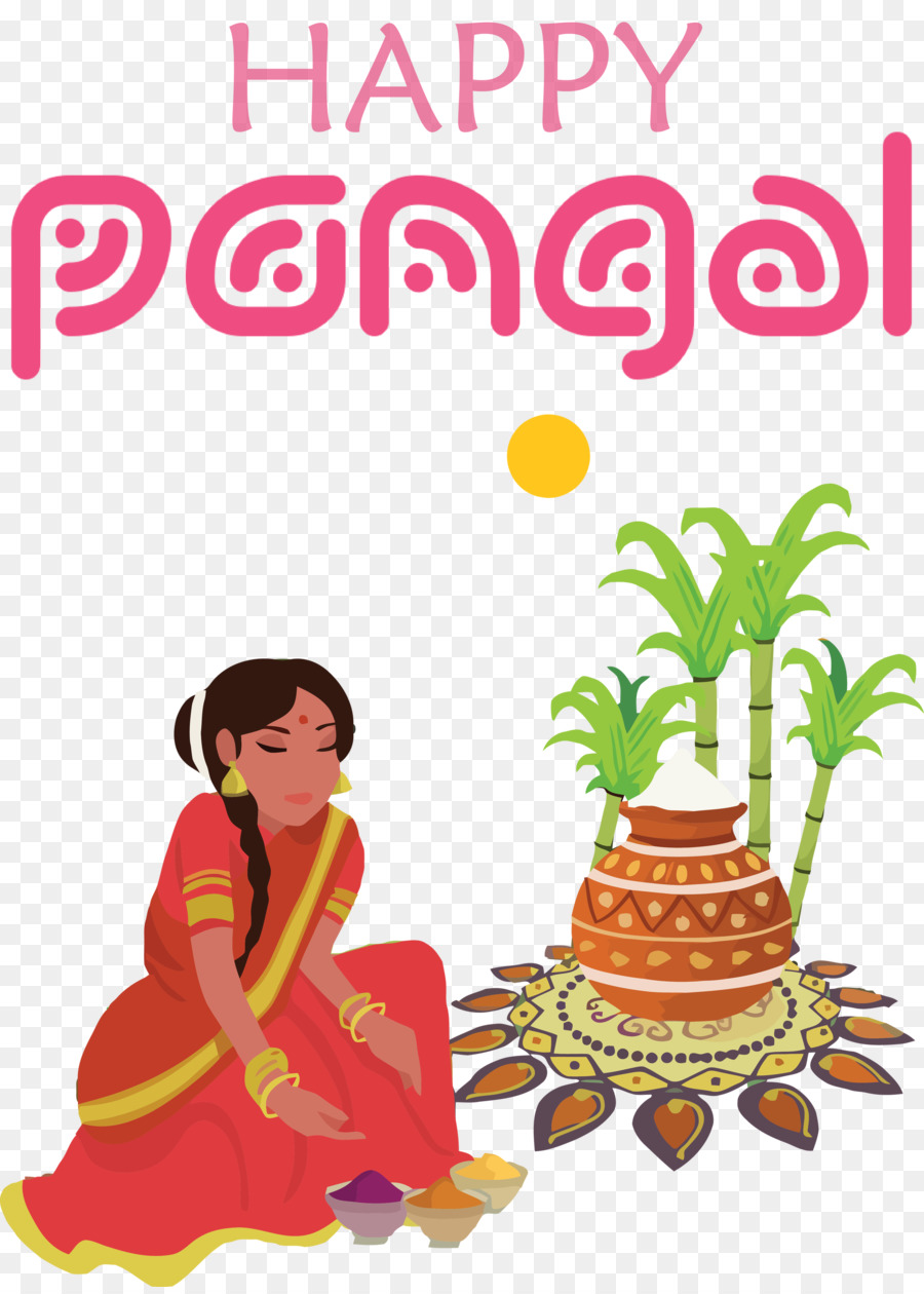 Celebración Pongal，Mujer PNG