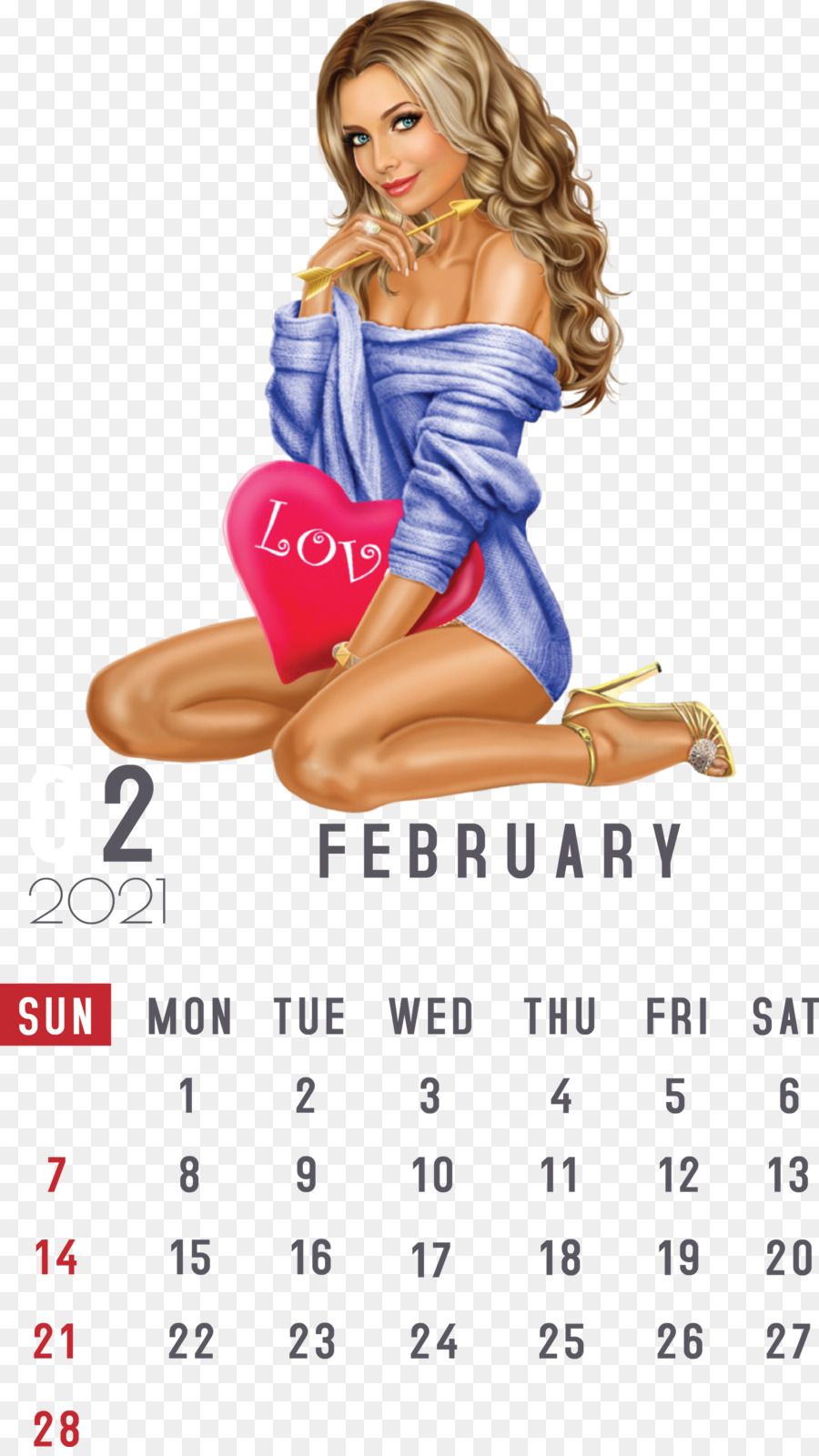 Calendario De Febrero，Corazón PNG