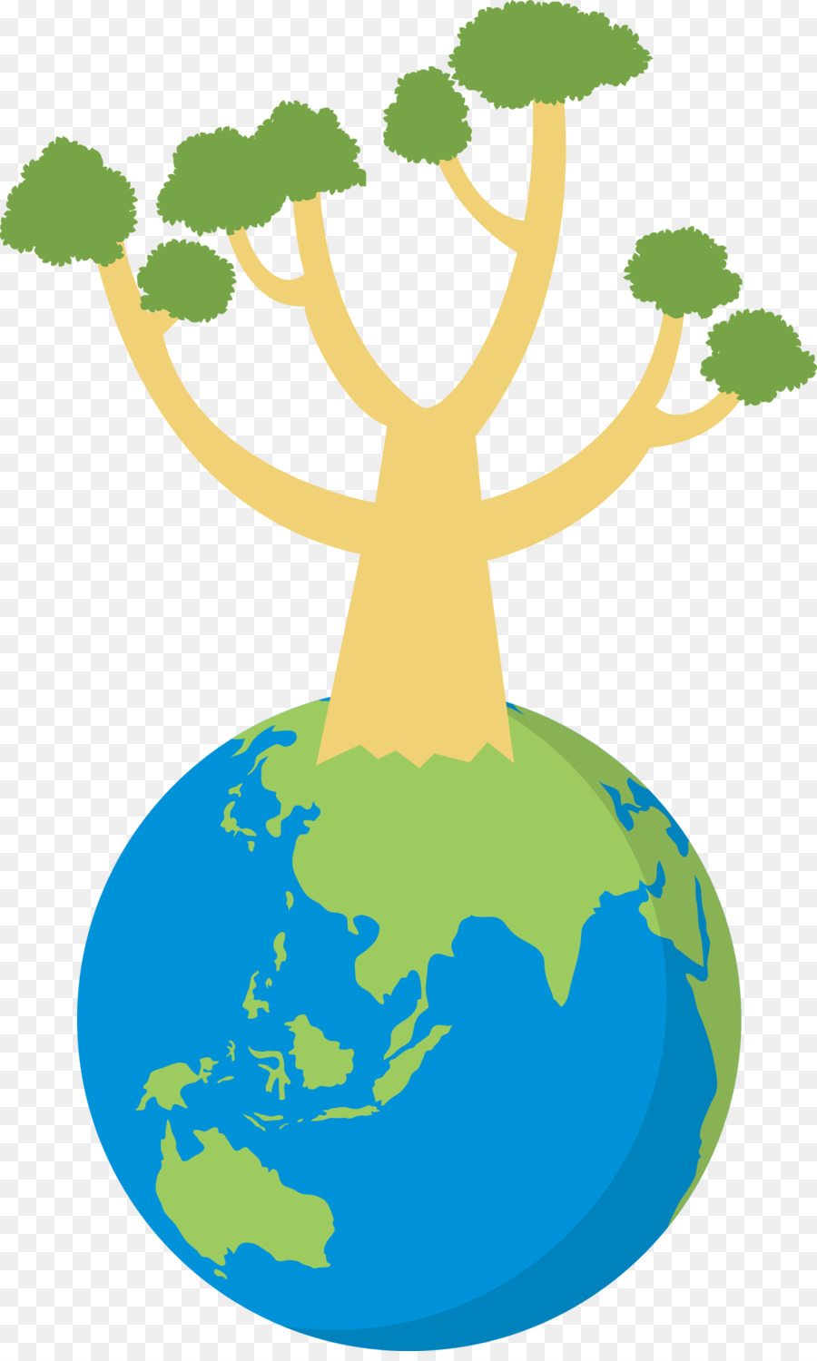 Tierra Con árbol，Planeta PNG