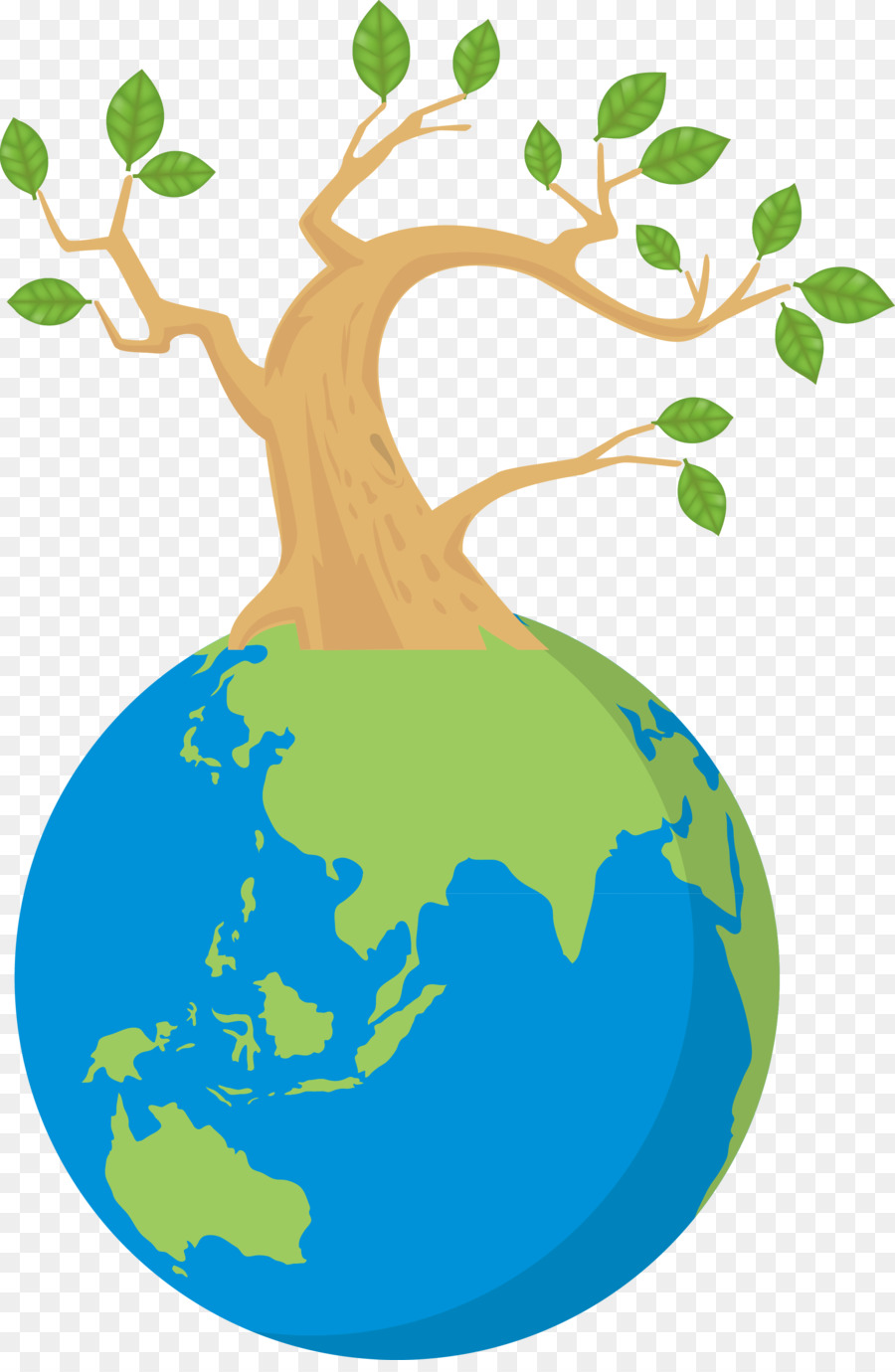 Tierra Con árbol，Planeta PNG