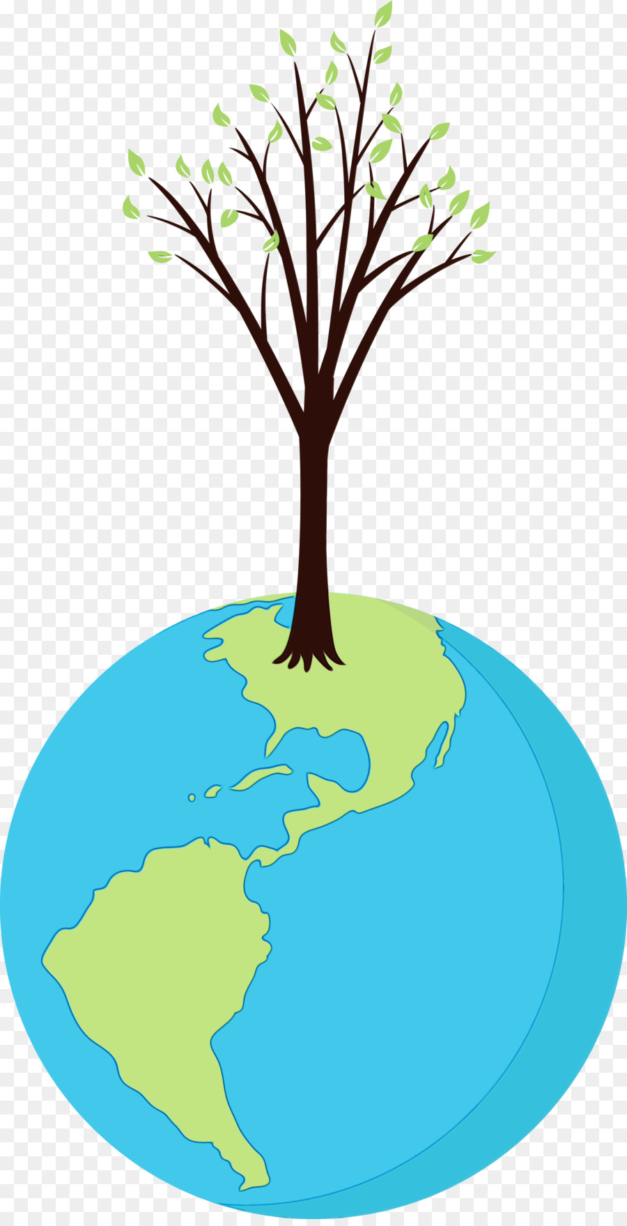 Tierra Con árbol，Planeta PNG