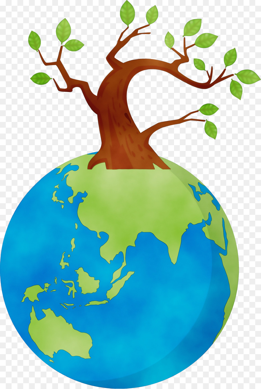 Tierra Con árbol，Planeta PNG