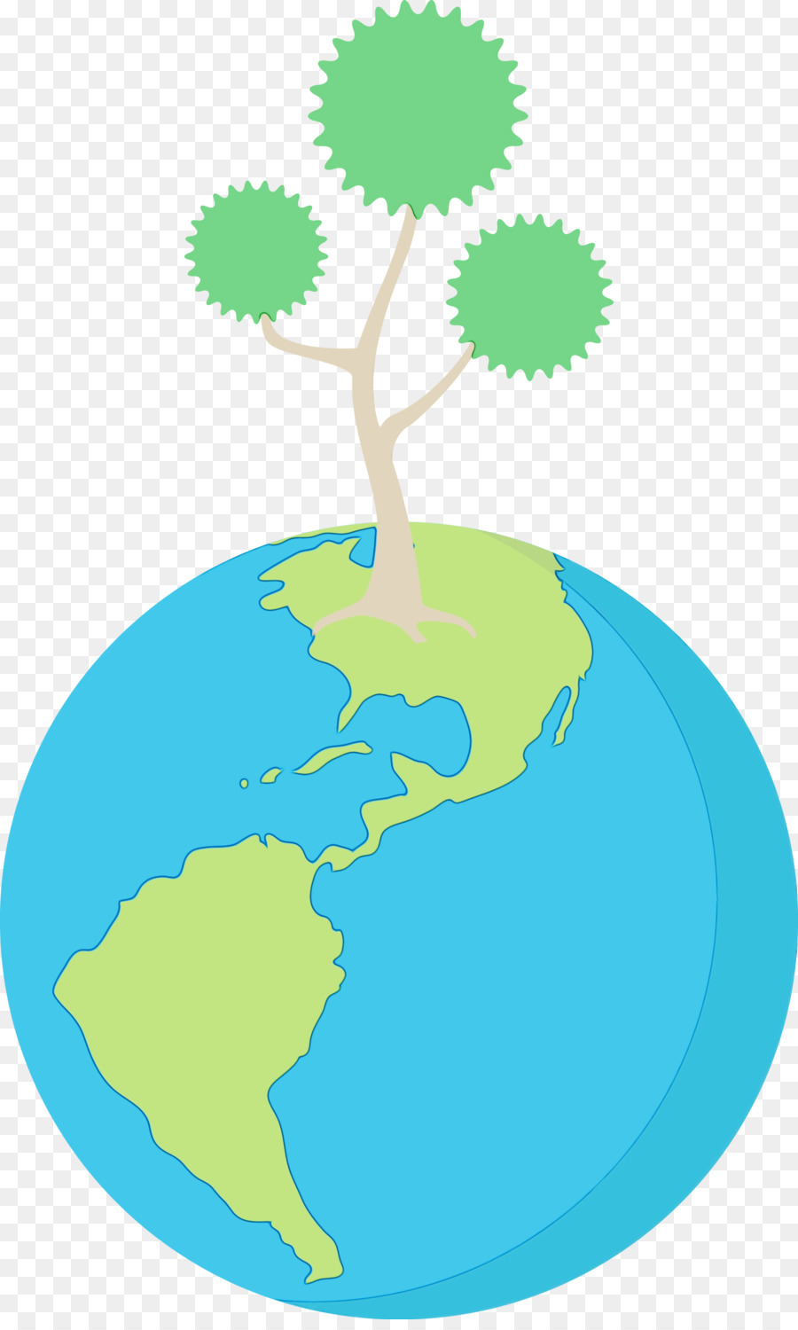 Tierra Con árbol，Planeta PNG