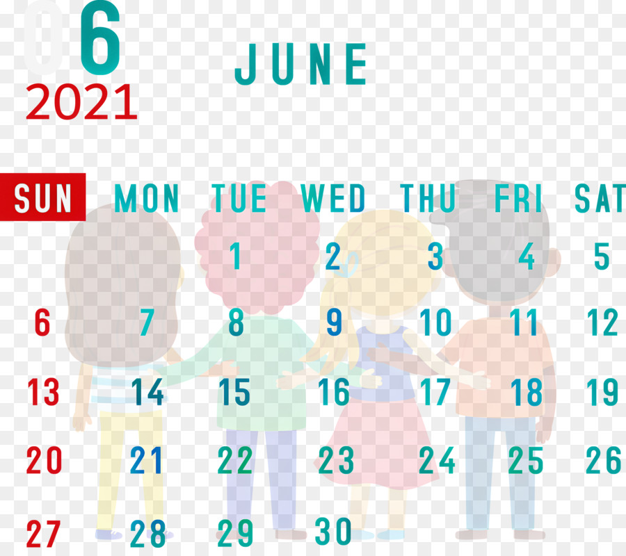 Calendario Junio ​​2021，Fechas PNG