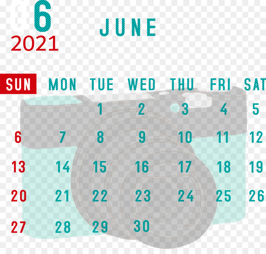 Calendario Junio 2021，Fechas PNG