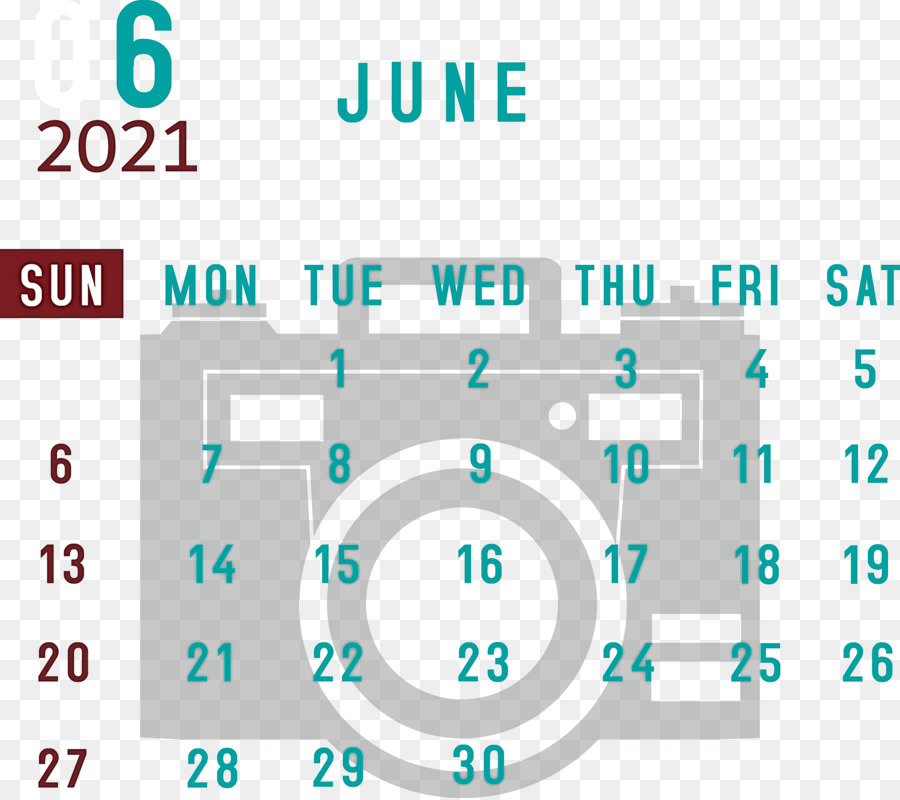 Calendario Junio ​​2021，Fechas PNG