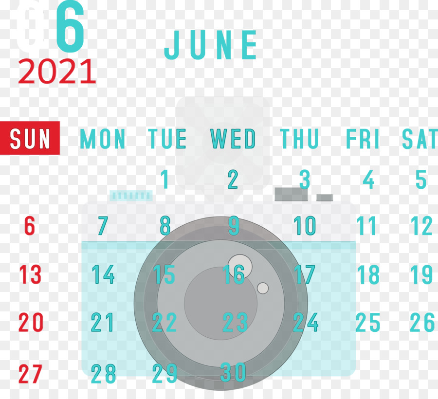 Calendario Junio ​​2021，Fechas PNG