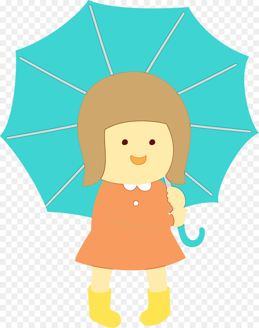 Chica Con Paraguas，Lluvia PNG