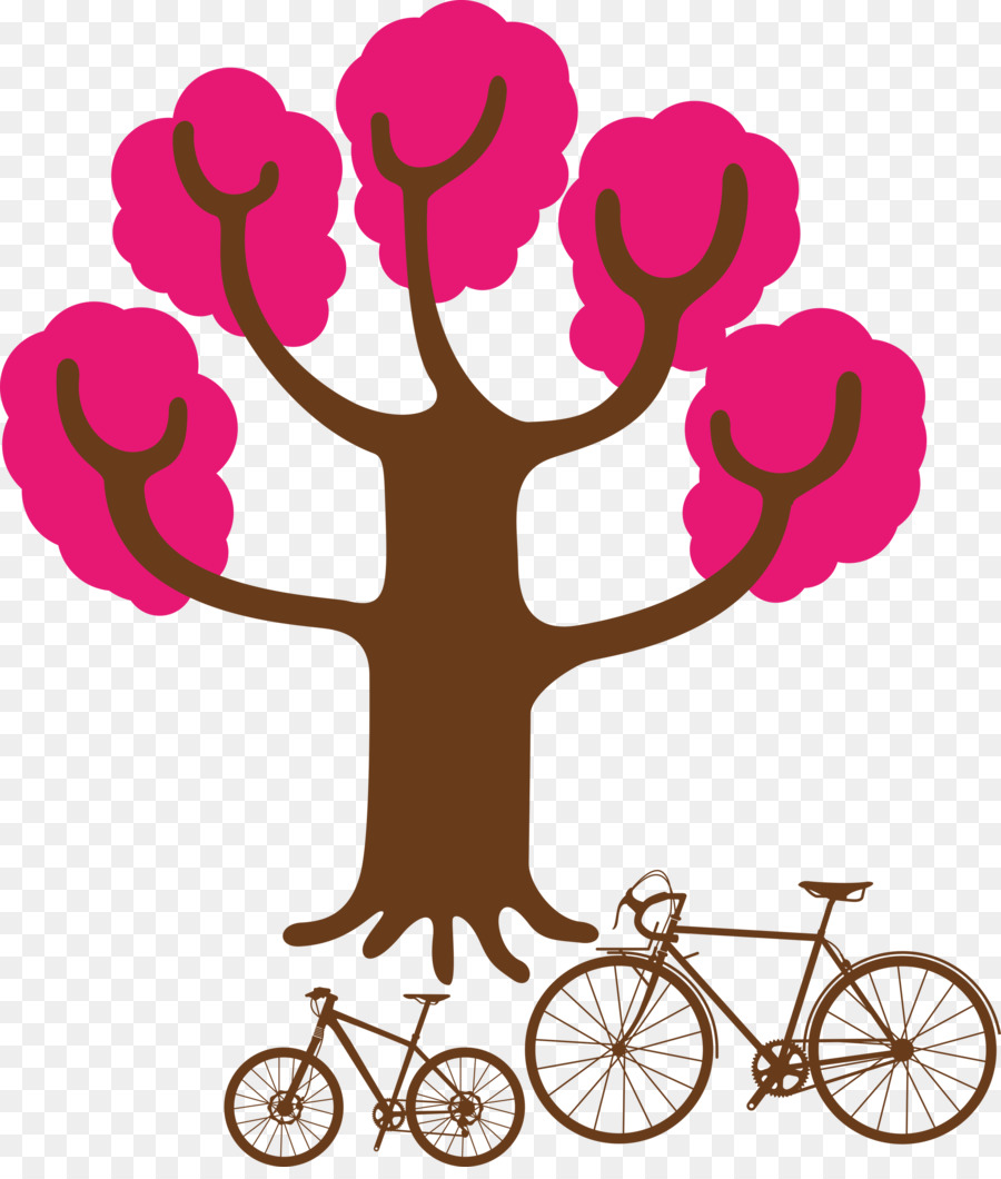 árbol Rosa，Bicicleta PNG