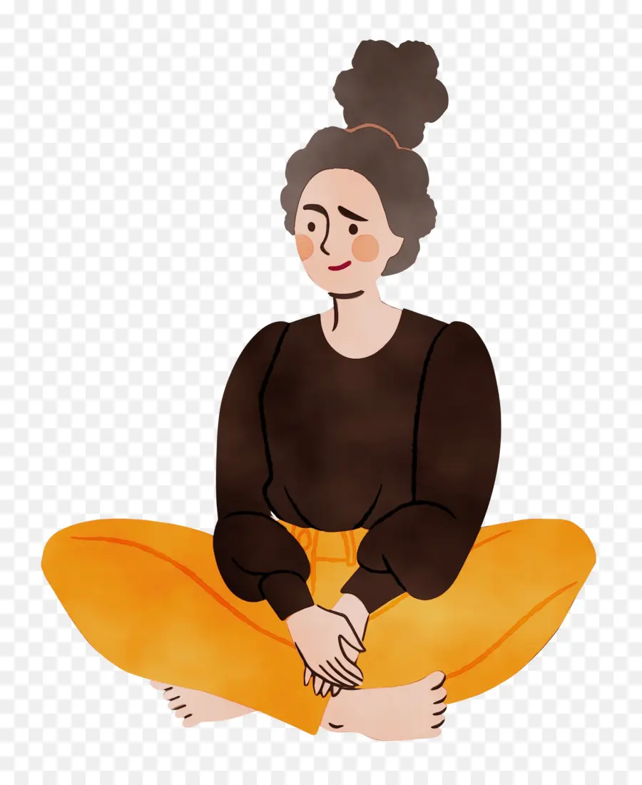 Mujer Sentada，Dibujos Animados PNG