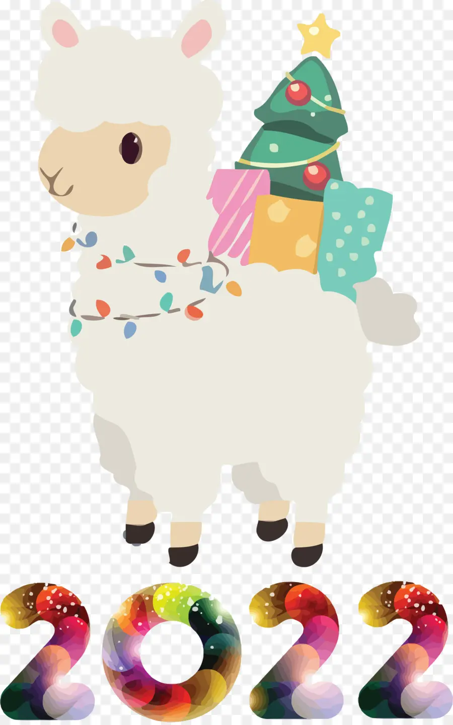 Llama，Navidad PNG