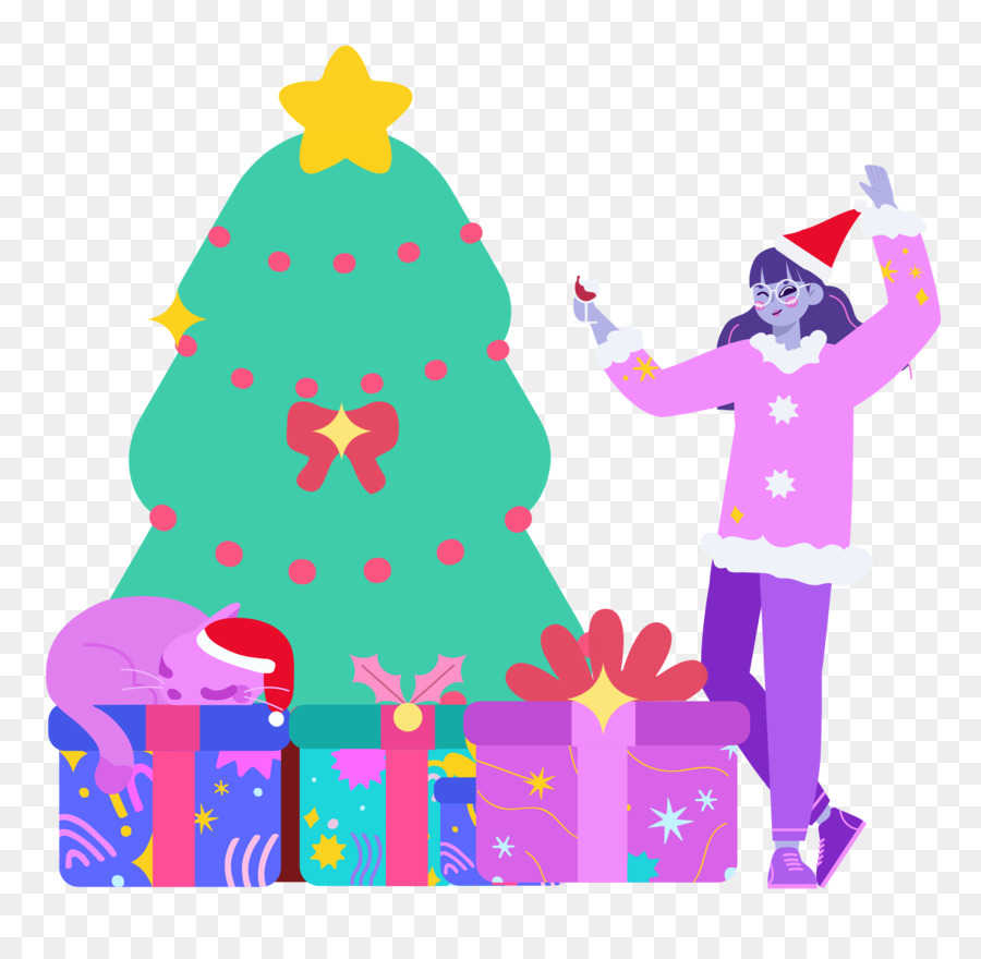 Árbol De Navidad Y Regalos，Árbol PNG