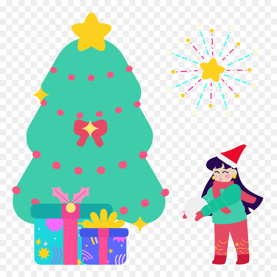 Árbol De Navidad Y Regalos，Árbol PNG