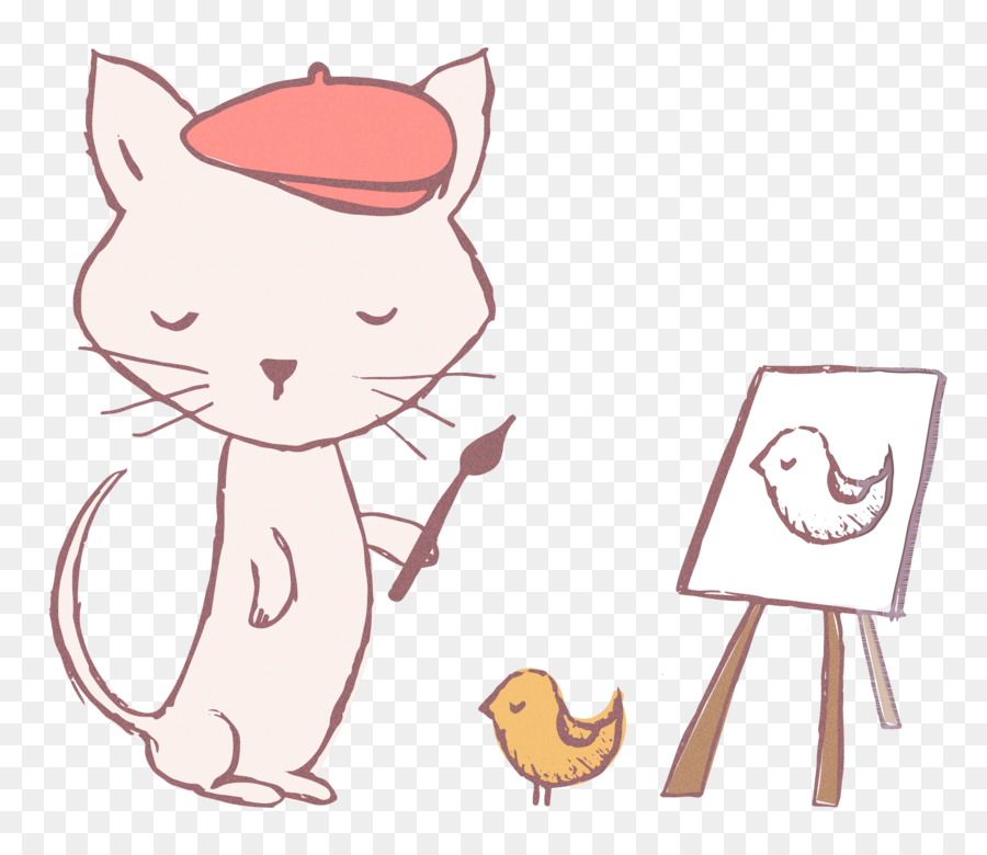 Artista Gato，Dibujo PNG